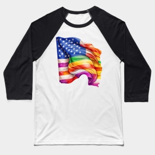 LGBT American Flag Baseball T-Shirt